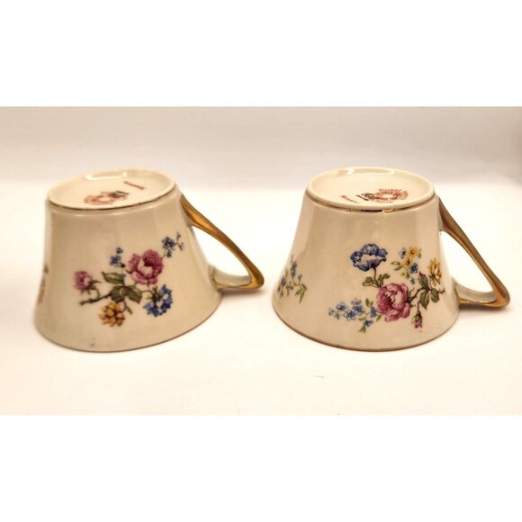 Vtg Limoges France Lidded Sugar, Creamer, 2 Cups Haviland, Charles Field Rosario - Picture 13 of 16